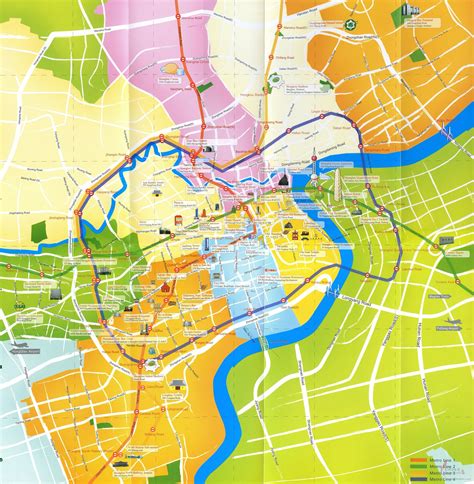 Shanghai Map, Map of Shanghai's Tourist Attractions and Subway.